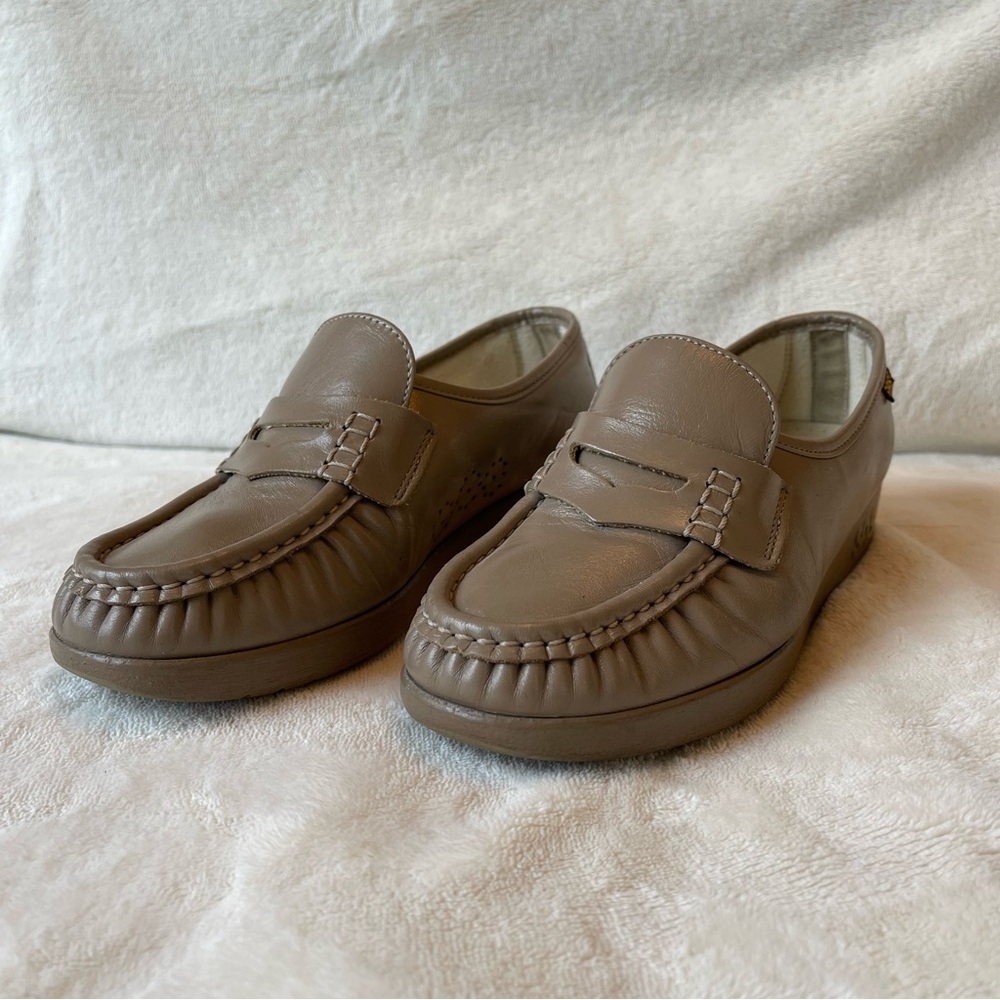 Vintage SAS GrandpaCore Mocha Leather Moccasin Toe Penny Loafer Uniform 6 M